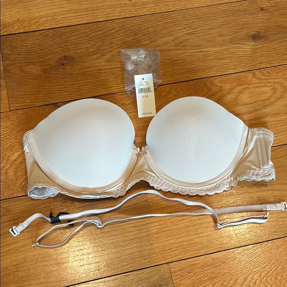 Aerie nude Strapless convertible Bra.  32C